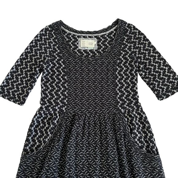 Anthropologie Saturday Sunday Black Print Textured Dress Women’s Size Small - Picture 4 of 7